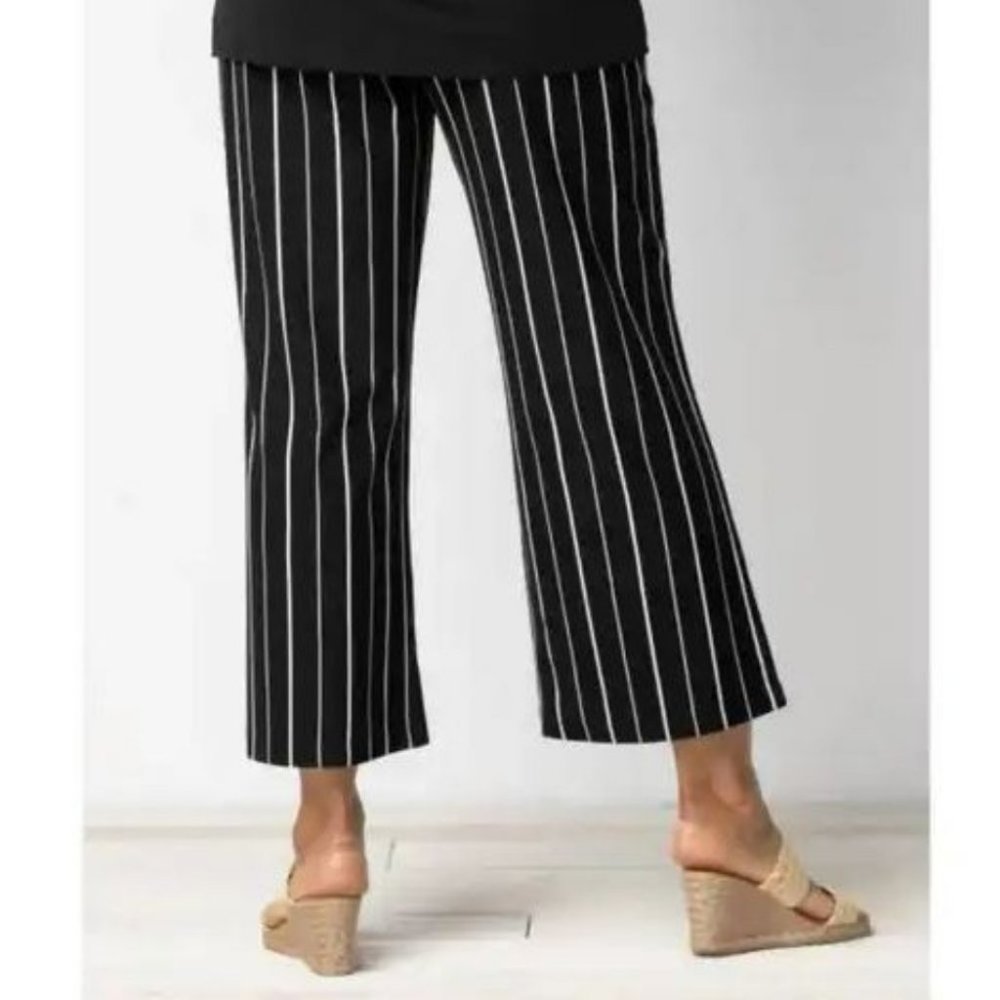 ZAC & RACHEL | Striped Wide Leg Flood Pants  in Black (Size L) - Picture 6 of 6